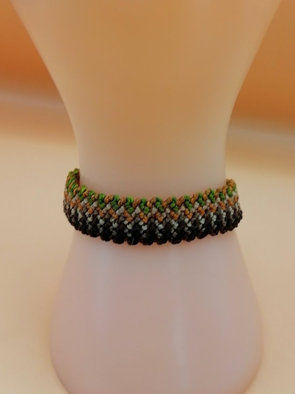 Handmade Macrame Bracelet with Andean Geometric Pattern